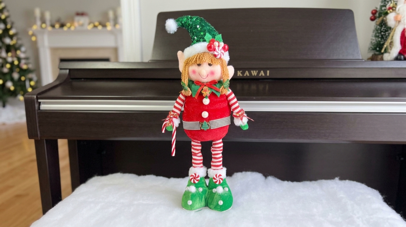 Hand Decorated Girl Festive Christmas Elf Decoration