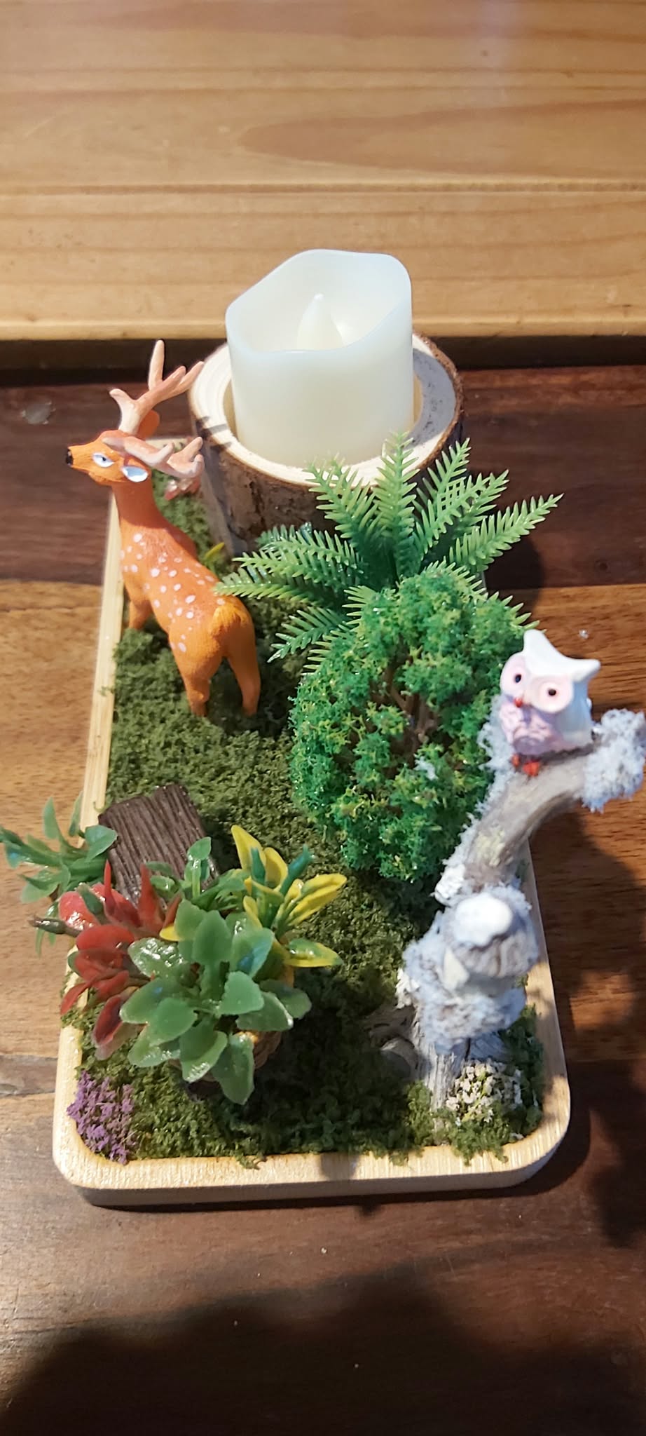 Handmade Woodland Scene Table Centrepiece with Deer and Trees photo 5